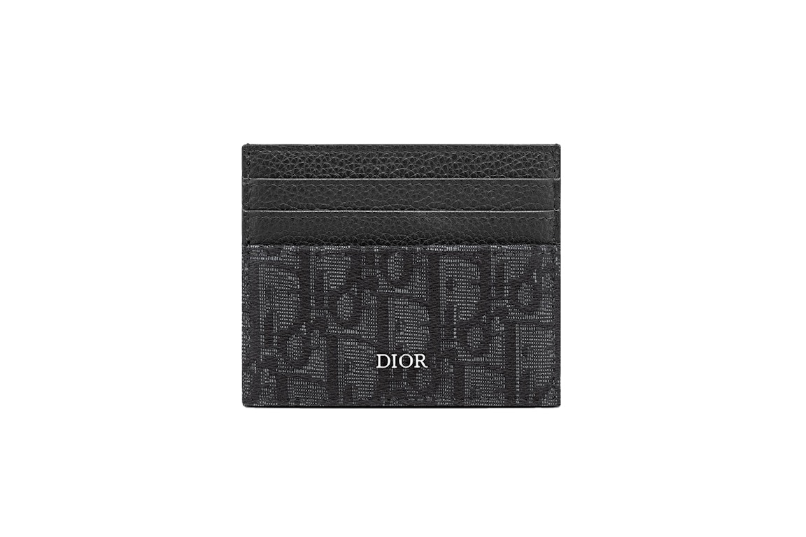 Pre-owned Dior Card Holder (6 Card Slot) Oblique Jacquard Black