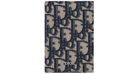 Dior Card Holder Bi-Fold Oblique Jacquard Beige/Black