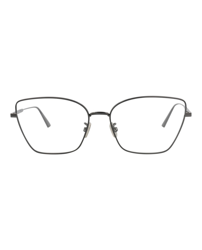 Pre-owned Dior Women's  Cat Eyeframe Metal Optical Frames In Gunmetal Gunmetal Transparent (cd50055u/57/008)