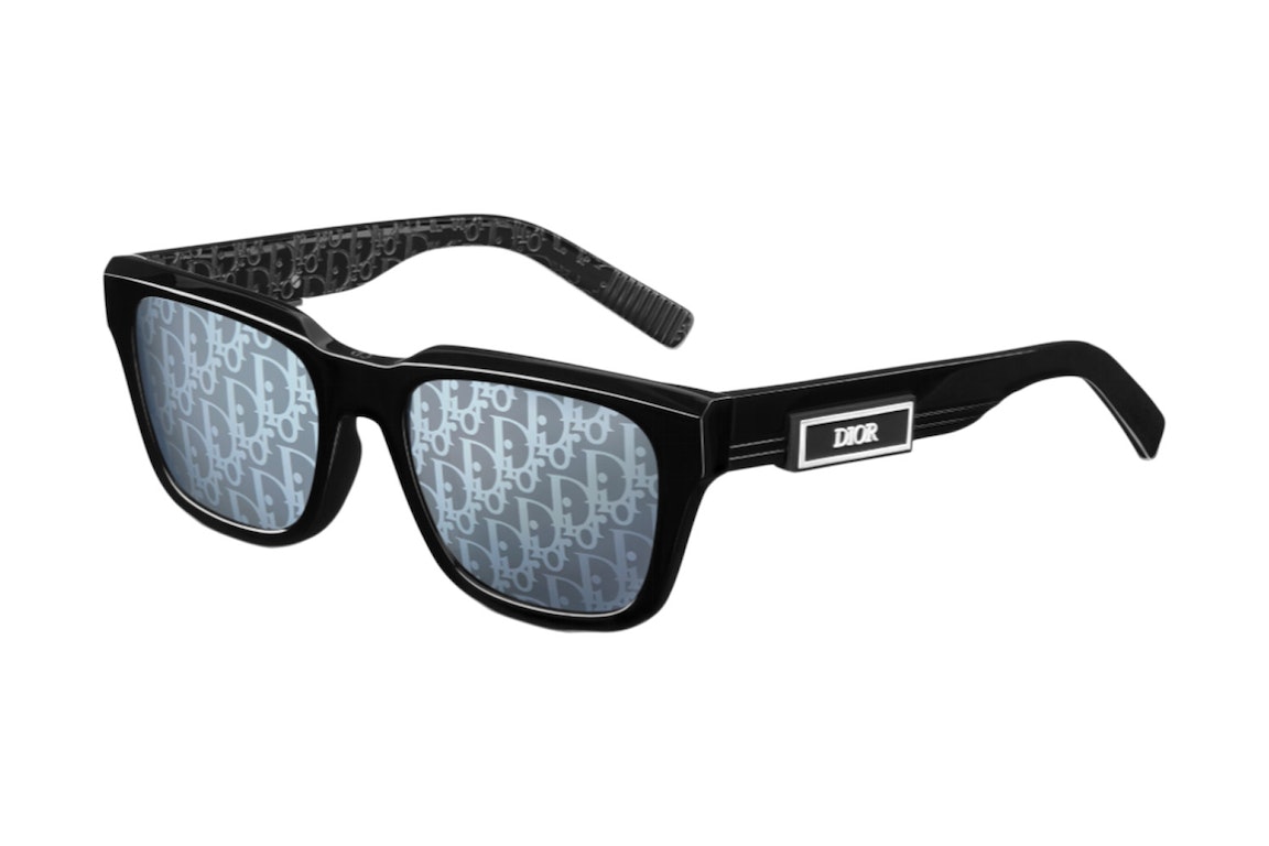 Pre-owned Dior B23 S1i Sunglasses Black/ Jacquard Oblique Blue