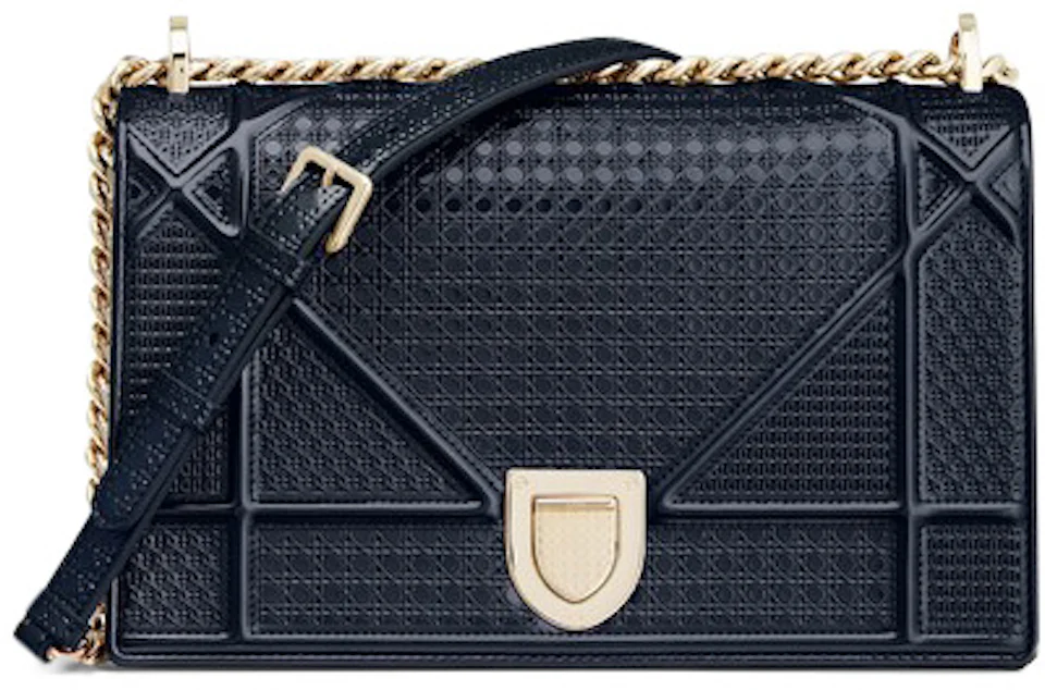 Dior Diorama Shoulder Bag Blue in Calfskin with Gold-tone - US