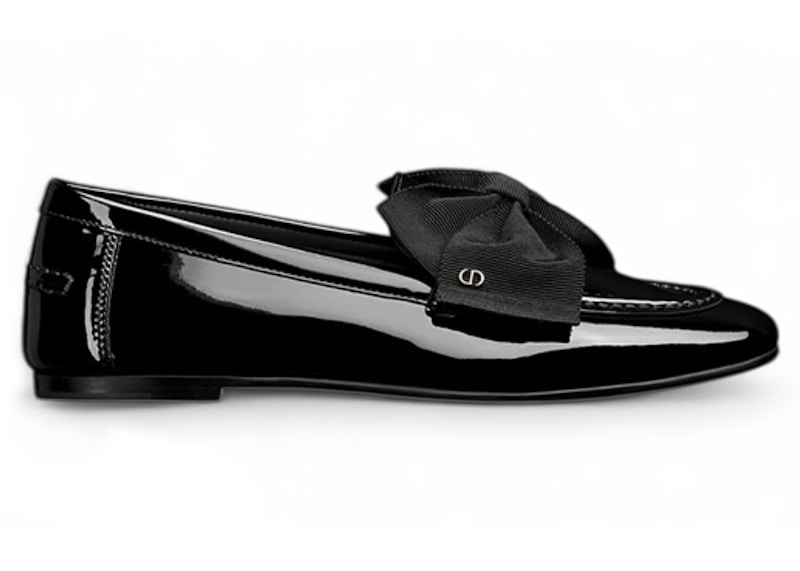 Dior Diorissimo Loafer and (Women's) Sneakers in Black Patent Calfskin/Grosgrain