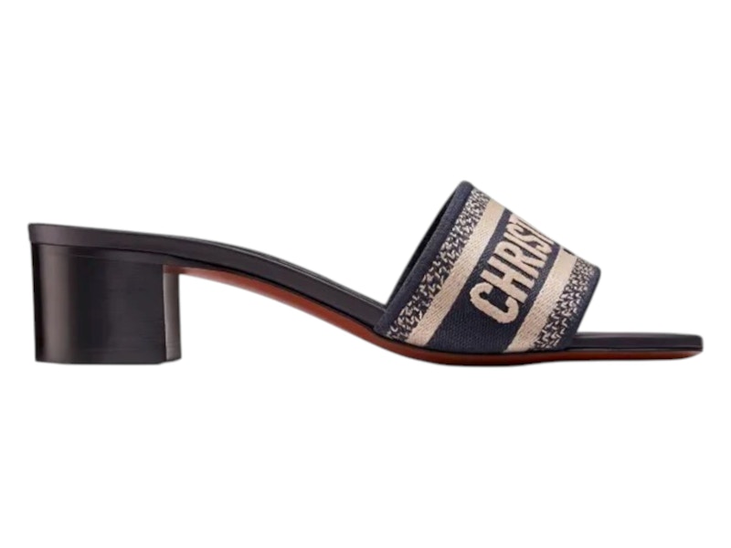 Pre-owned Dior Women's Dway Slide Slippers Sneakers In Blue/black In Multi