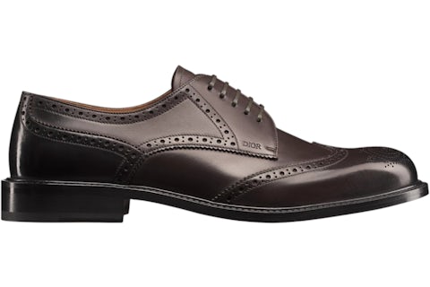 Dior Embassy Derby Brogue in Black Calfskin with Patina Finish