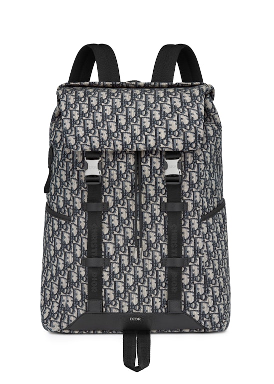Pre-owned Dior Explorer Backpack Oblique Jacquard Beige/black