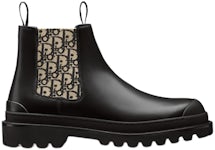 Dior Explorer Chelsea Boot Black Beige Black Dior Oblique Motif