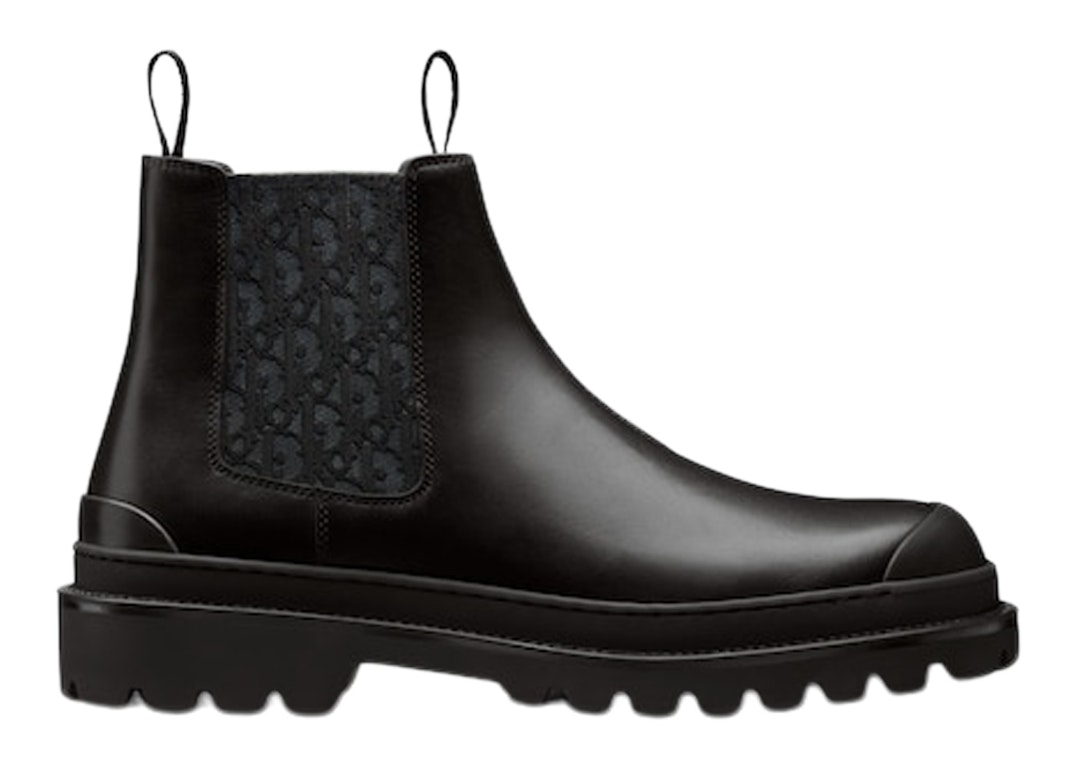 Pre-owned Dior Explorer Chelsea Boot Black Black  Oblique Motif In Black/black