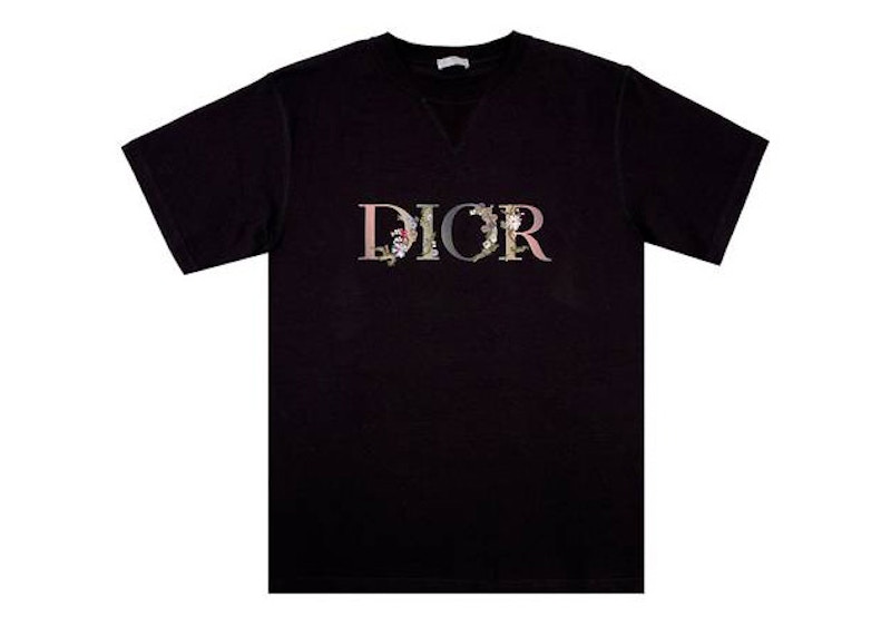 Dior Flowers Embroidered T-shirt Black - SS21 Men's - US