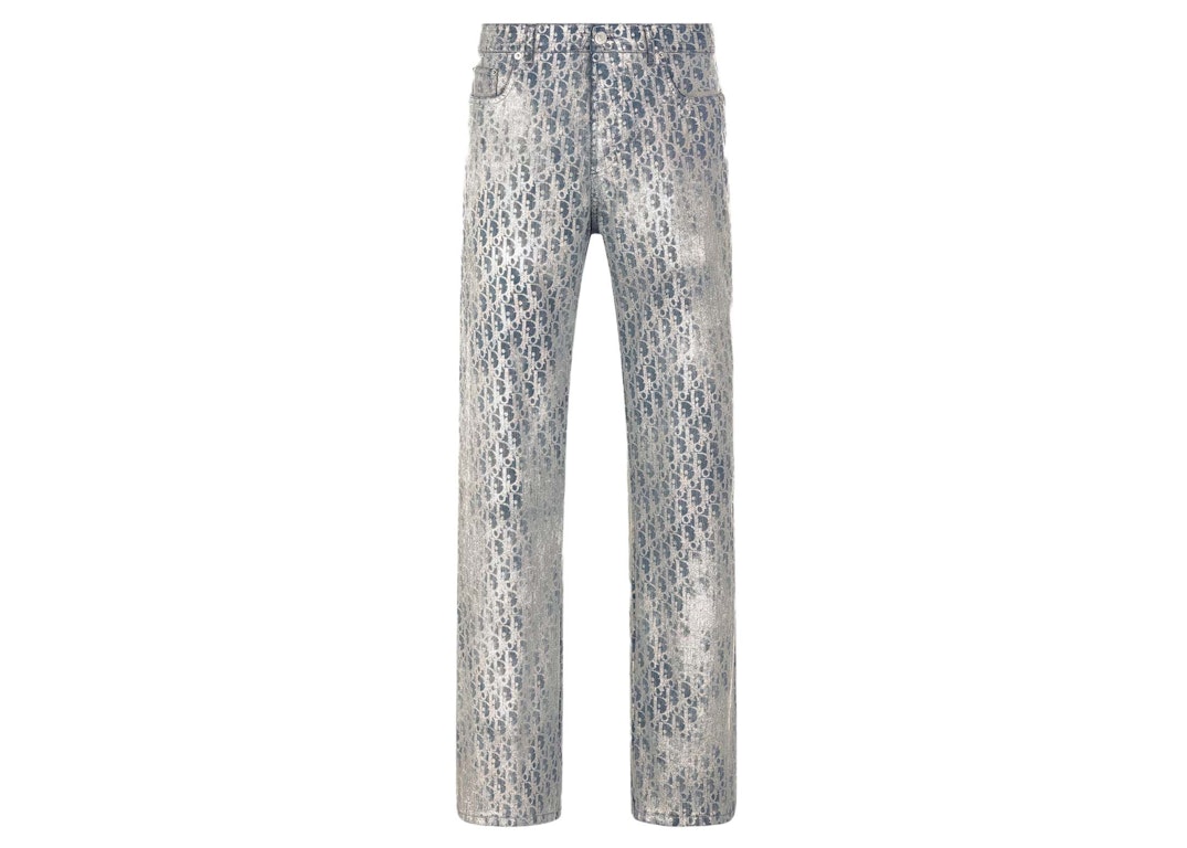 Pre-owned Dior Heritage Oblique Jeans Grey/gold