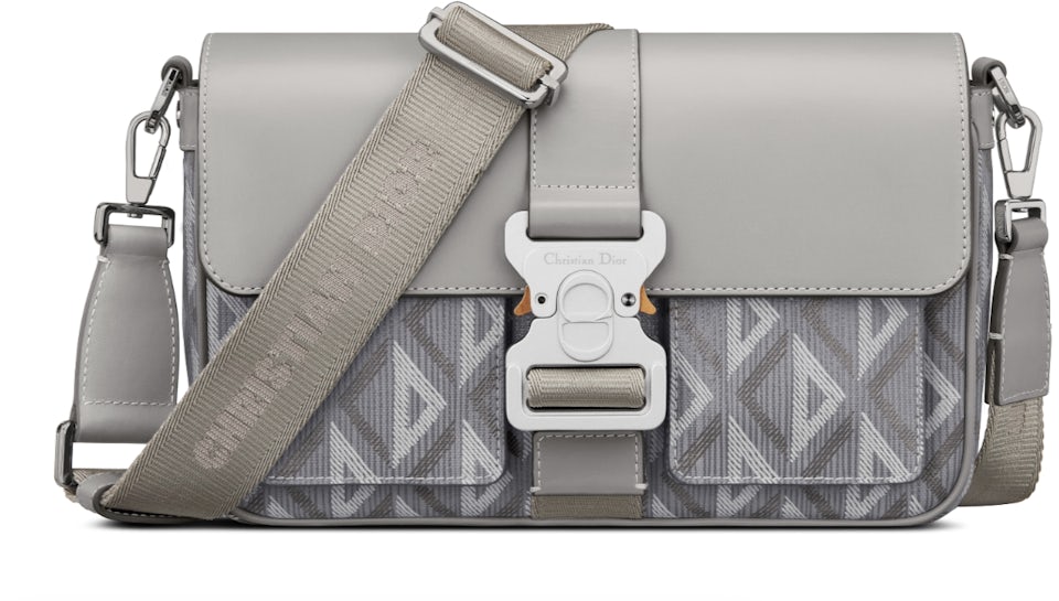 Dior Hit The Road Shoulder Bag Diamond CD Grey in Smooth Calf Leather with  Silver-tone - US