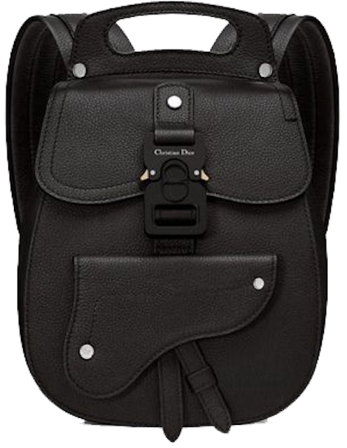 Dior x CACTUS JACK Mini Saddle Bag Black in Grained Calfskin Leather - US