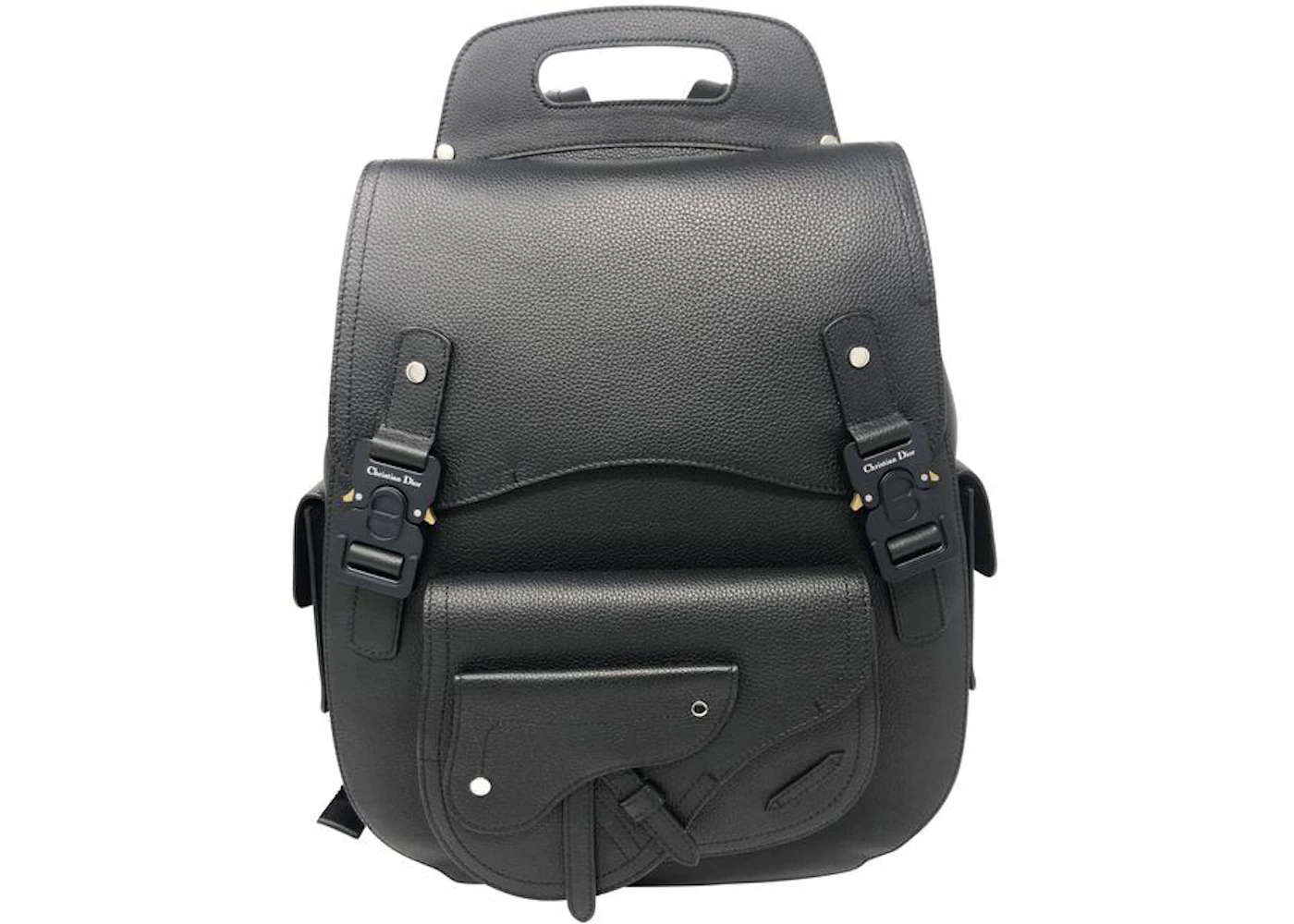 Dior Homme Saddle Backpack Large Black in Grained Calfskin Leather