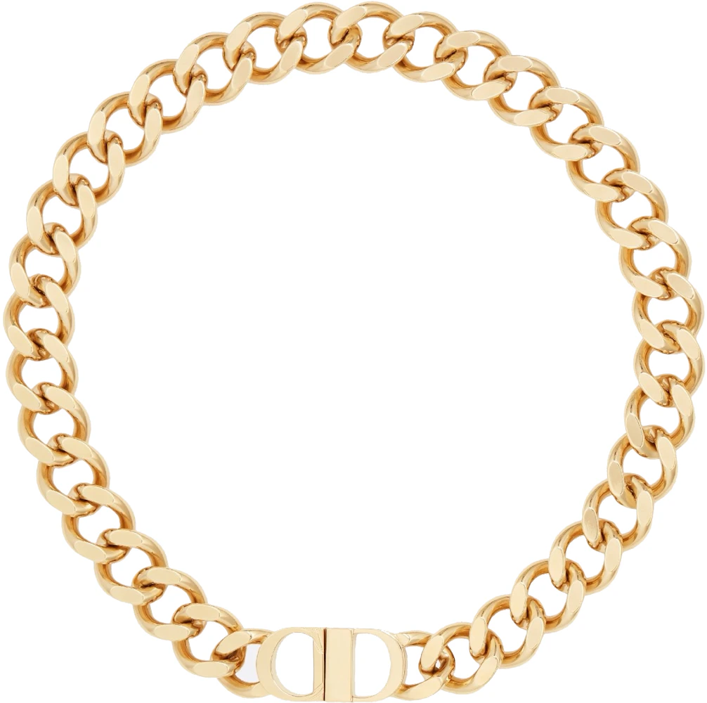 CD Icon Thin Chain Link Bracelet Silver-Finish Brass
