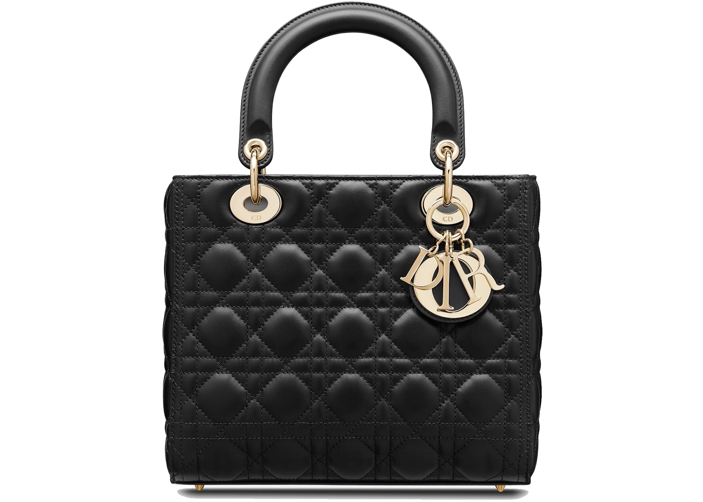 Dior Lady Dior Bag Cannage Lambskin Medium Black in Cannage Lambskin ...
