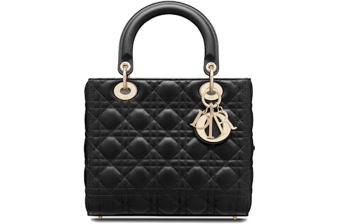 Dior Lady Dior Bag Cannage Lambskin Medium Black in Cannage