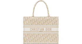 Dior Medium Book Tote Medium Dior Oblique Embroidery Gold