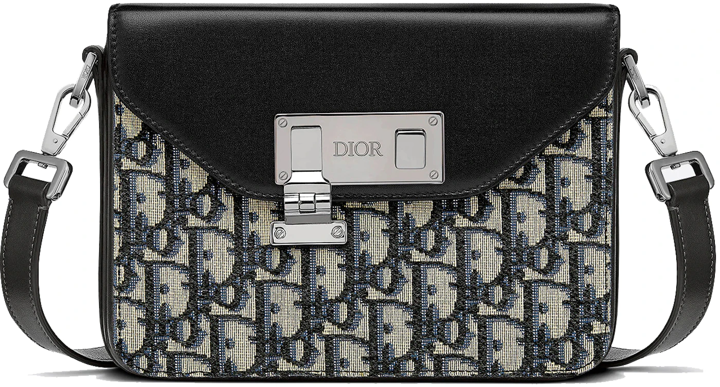 Dior Navy Blue/Black Oblique Canvas Roller Messenger Bag Dior