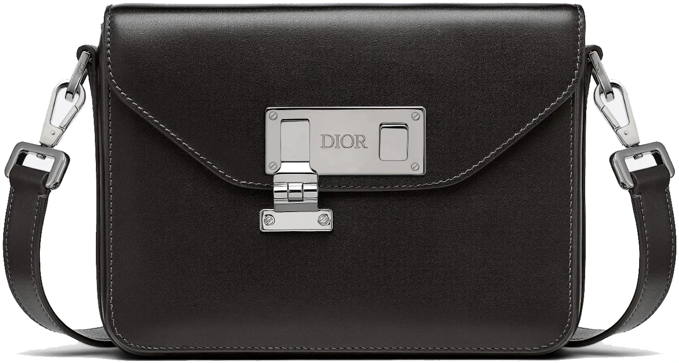 A5 Pouch Black Dior Oblique Galaxy Leather