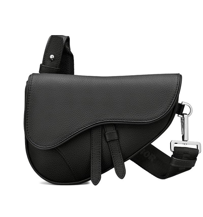 Dior Mini Saddle Bag Black in Calfskin Leather with Silver-tone US