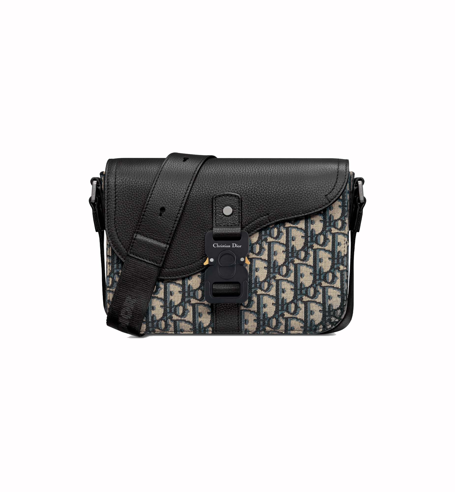 Dior Mini Saddle Bag with Strap Beige/Black