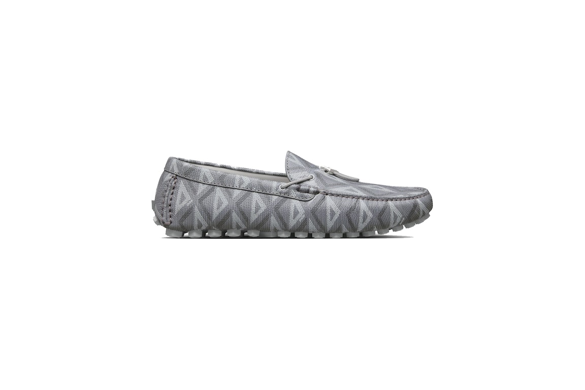 Pre-owned Dior Mocassin Grey Cd Diamond Leather