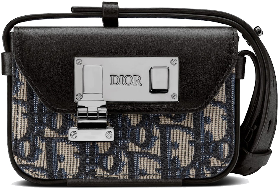 Dior Messenger Pouch Oblique Galaxy Beige/Black in Canvas/Leather with  Ruthenium-finish Brass - US