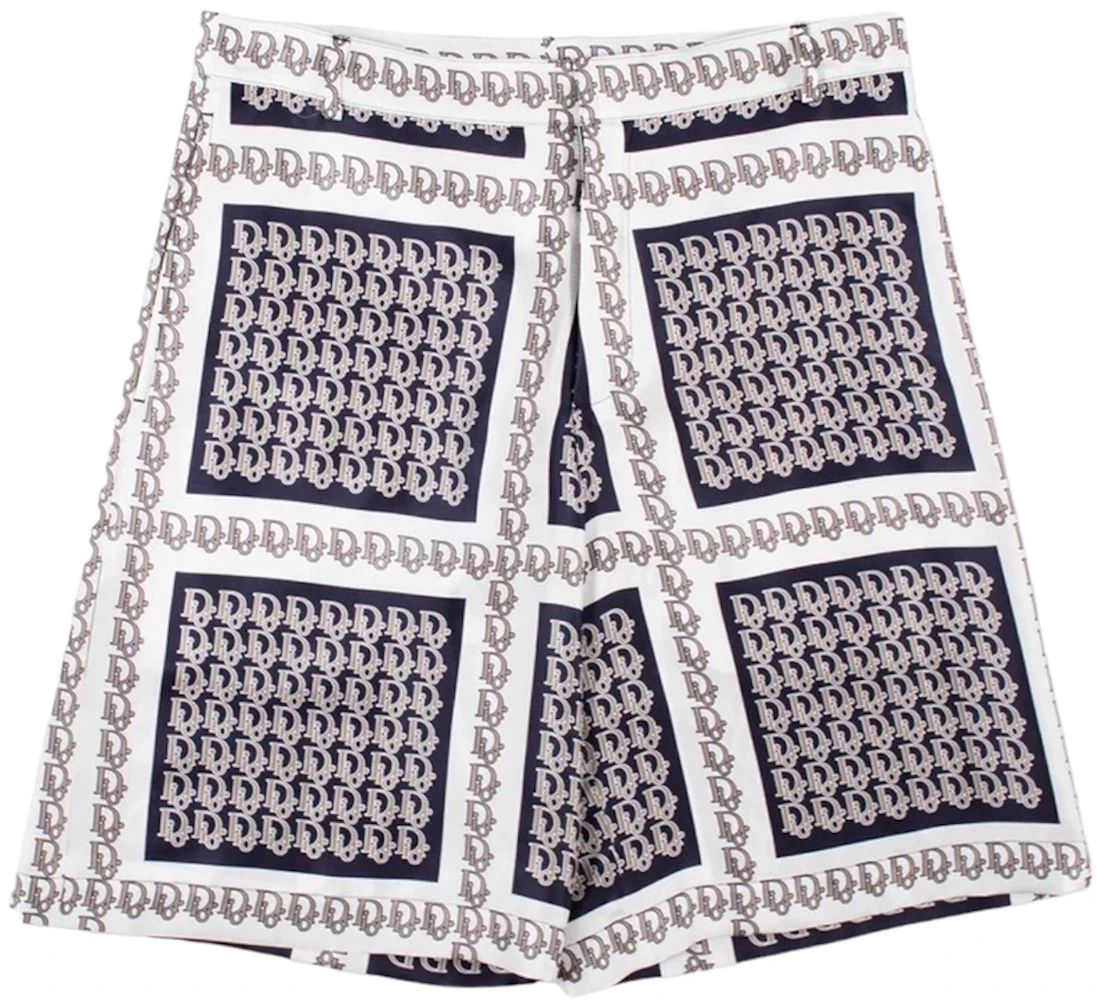 Dior Oblique Bermuda Shorts Beige Silk Twill