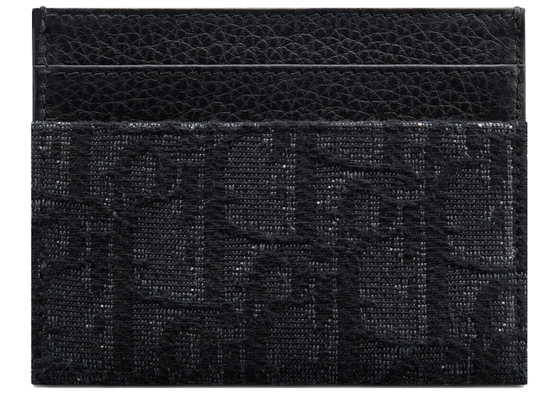 Dior Oblique Card Holder Black in Jacquard Canvas
