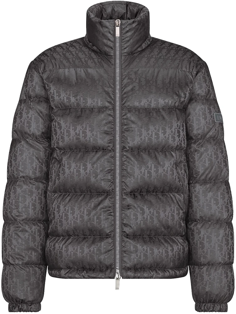 Dior Oblique Down Jacket Gray Nylon Jacquard Men's - AW21 - US