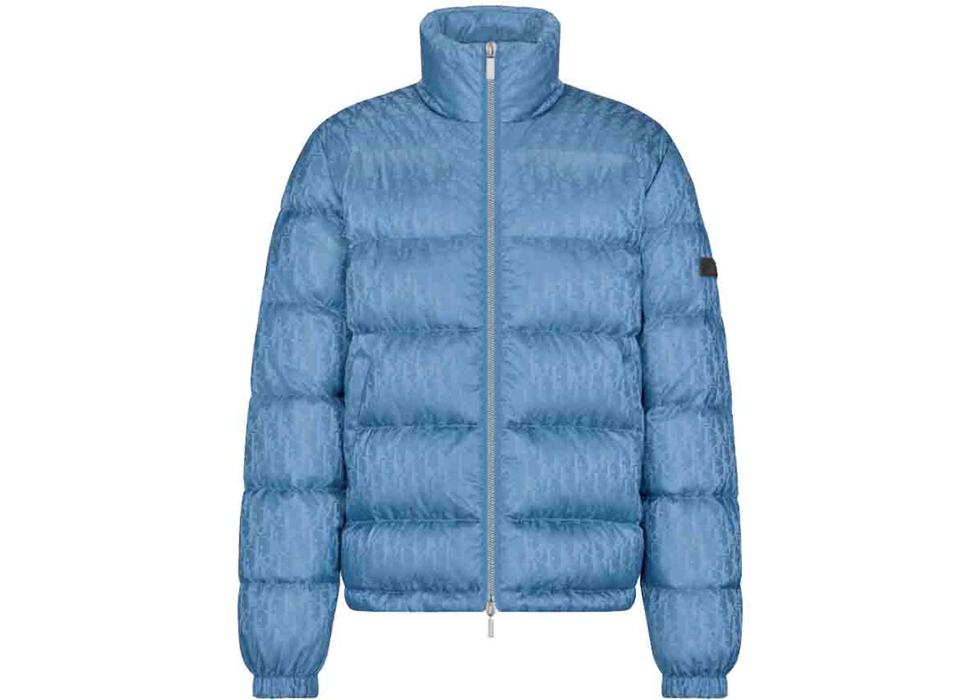 Dior Oblique Down Jacket Light Blue Technical Jacquard Men's US