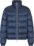Dior Mens Oblique Logo Puffer Jacket IT 56 XXL Black Nylon Jacquard Down  Coat