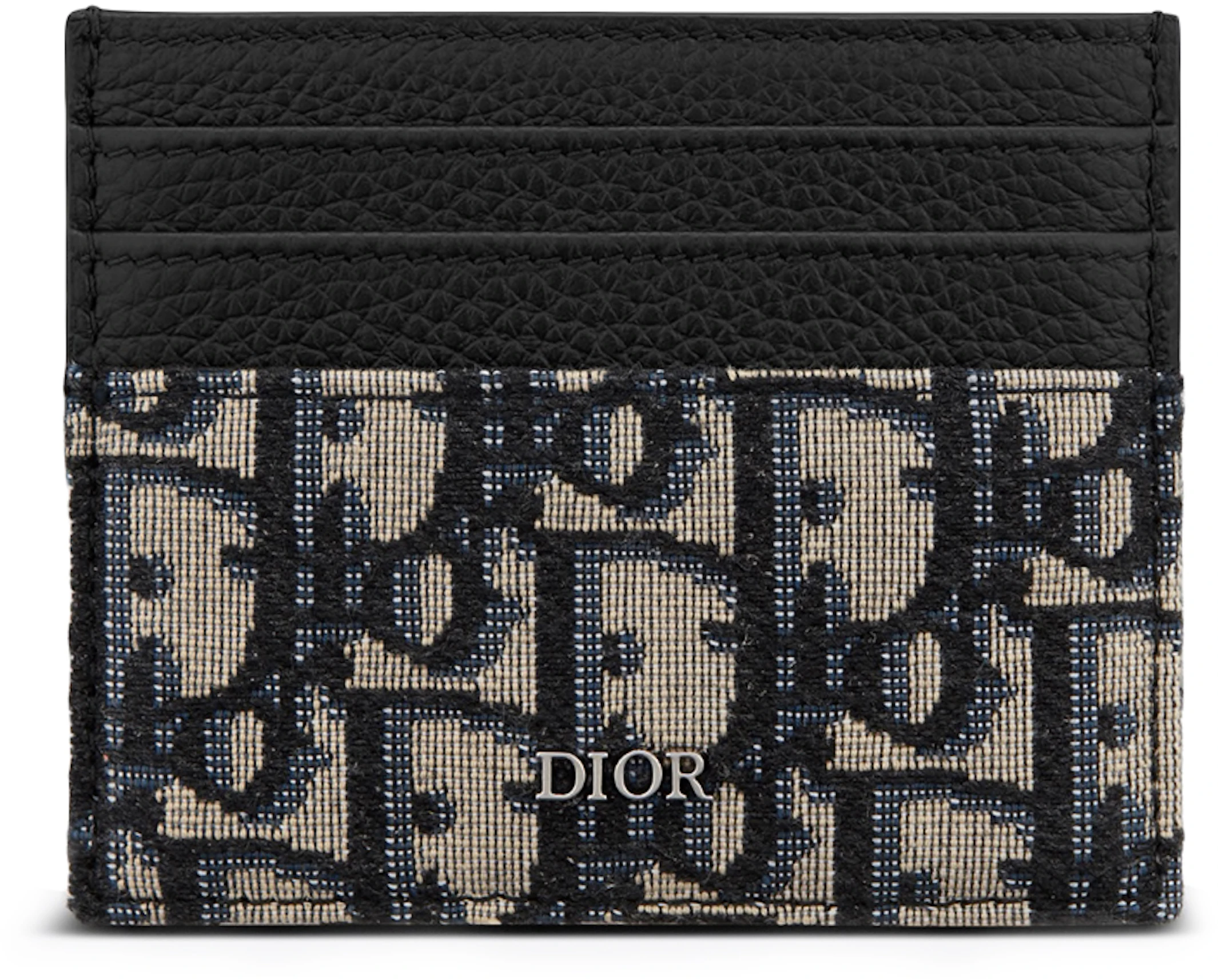 30 Montaigne Five-Slot Card Holder Gray Dior Oblique Jacquard