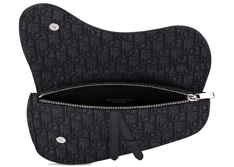 Saddle bag black dior oblique jacquard hot sale