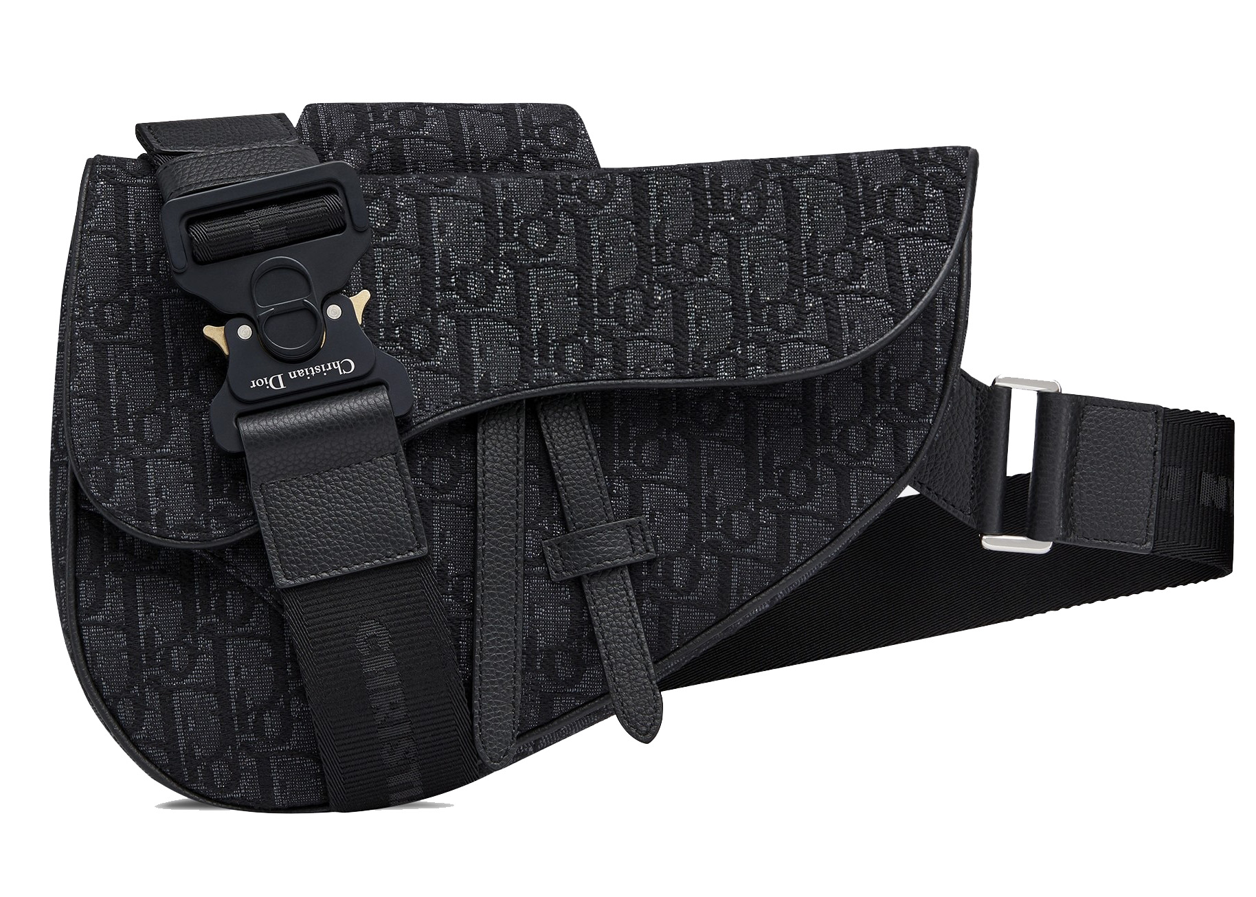 black dior oblique saddle bag