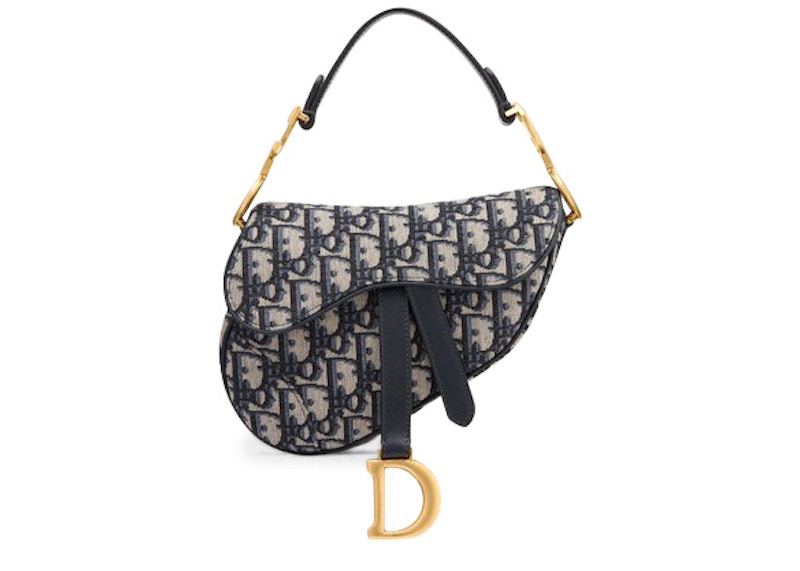 Dior Oblique Saddle Bag Mini Blue in 