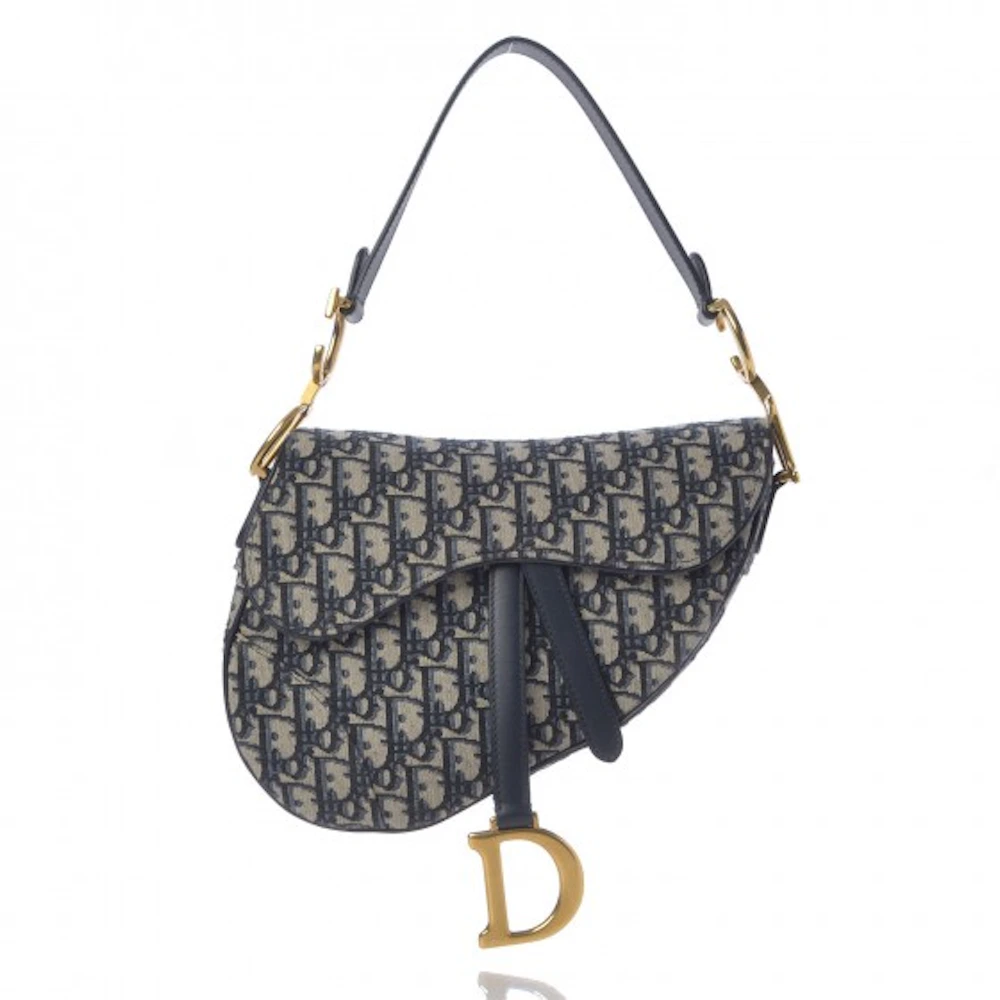 Dior Oblique Navy Jacquard Saddle Sling Bag | Fomo Rochester, NY