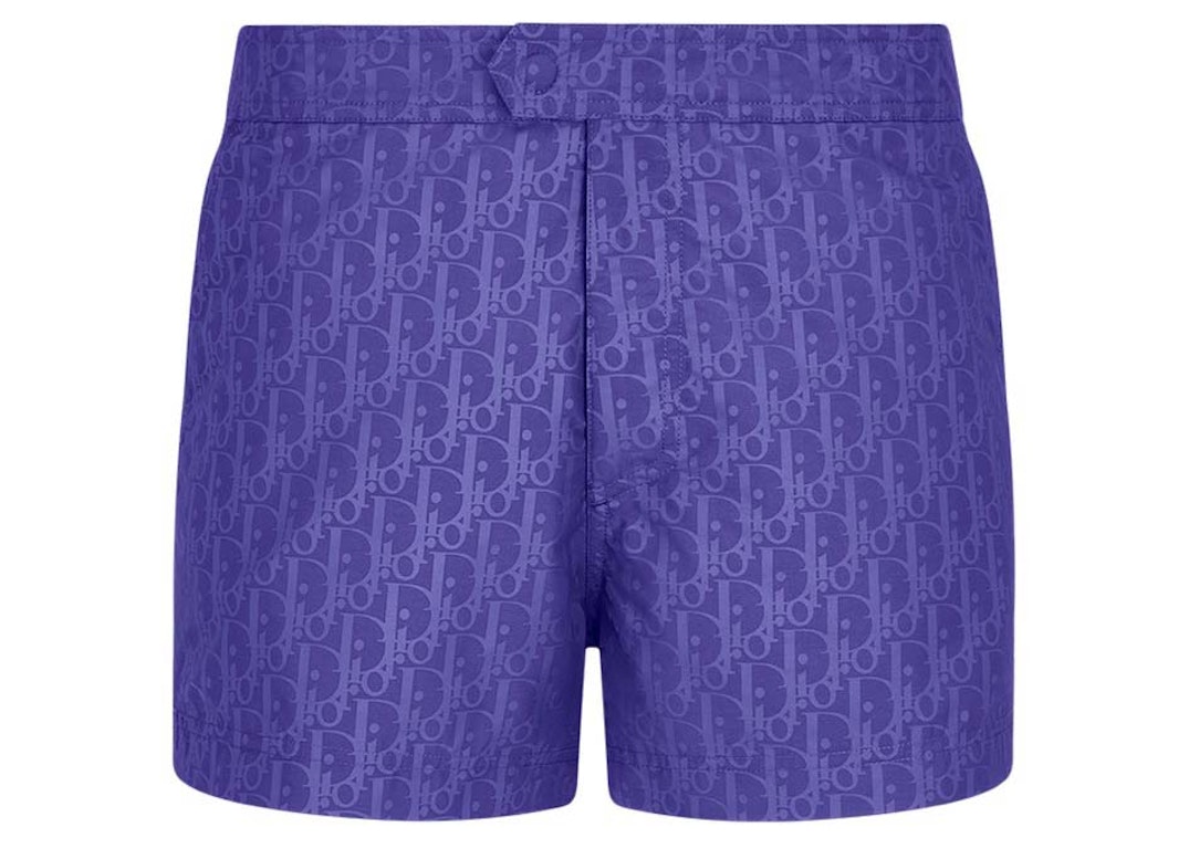 Pre-owned Dior Oblique Short Swim Shorts Bleu