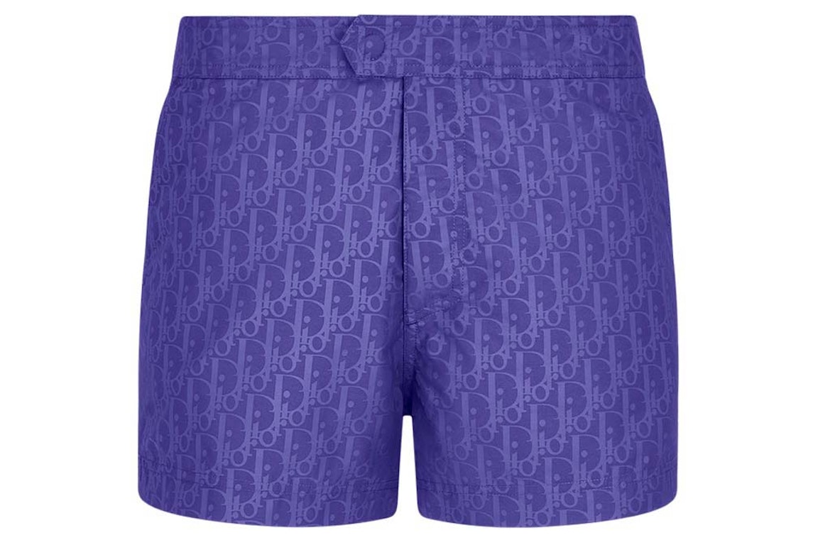 Pre-owned Dior Oblique Short Swim Shorts Bleu