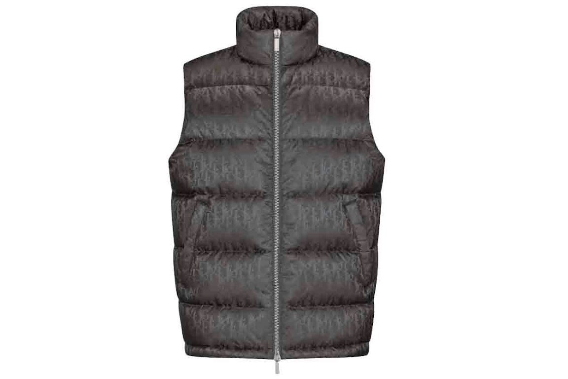 Pre-owned Dior Oblique Sleeveless Down Jacket Gray