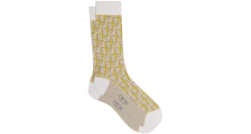 Dior Oblique Socks White/Yellow Jacquard