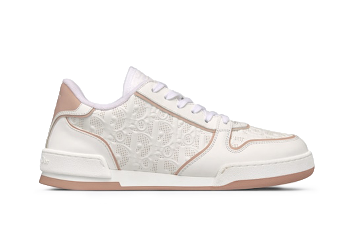 Dior One White and Nude Dior Oblique Perforated Calfskin 