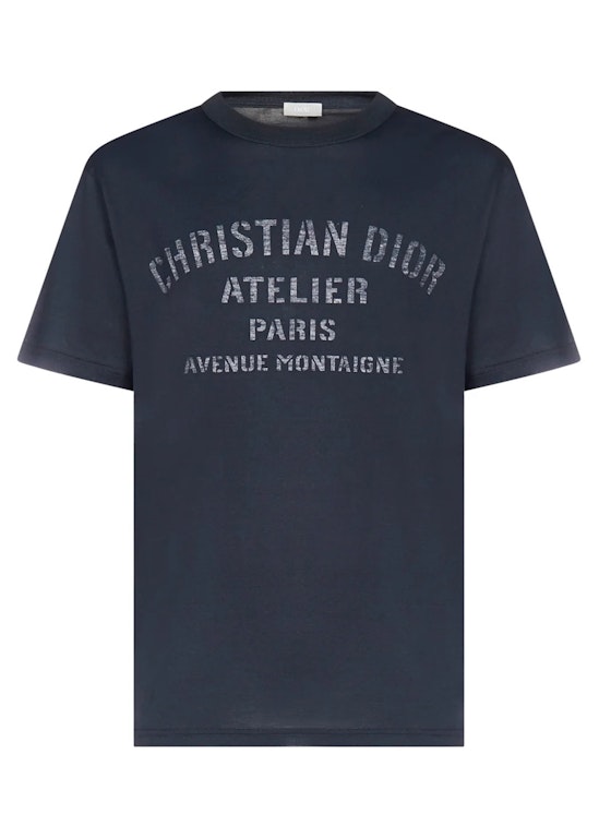 Pre-owned Dior Oversized "christian  Atelier" T-shirt Navy