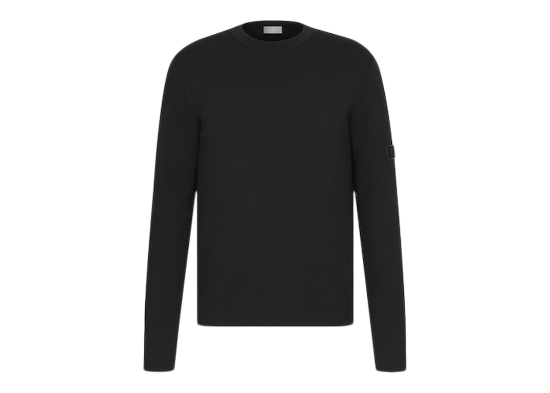 Pre-owned Dior Patch Milano Wool Sweater Black Punto