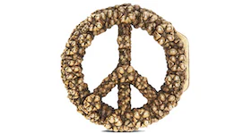 Dior Peace Sign DIOR TEARS Belt Buckle Antique Gold