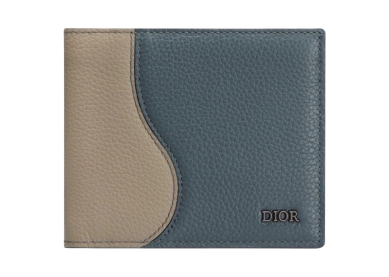 Pre-owned Dior Women's  Portefeuille Leather Wallet In Gris/marron