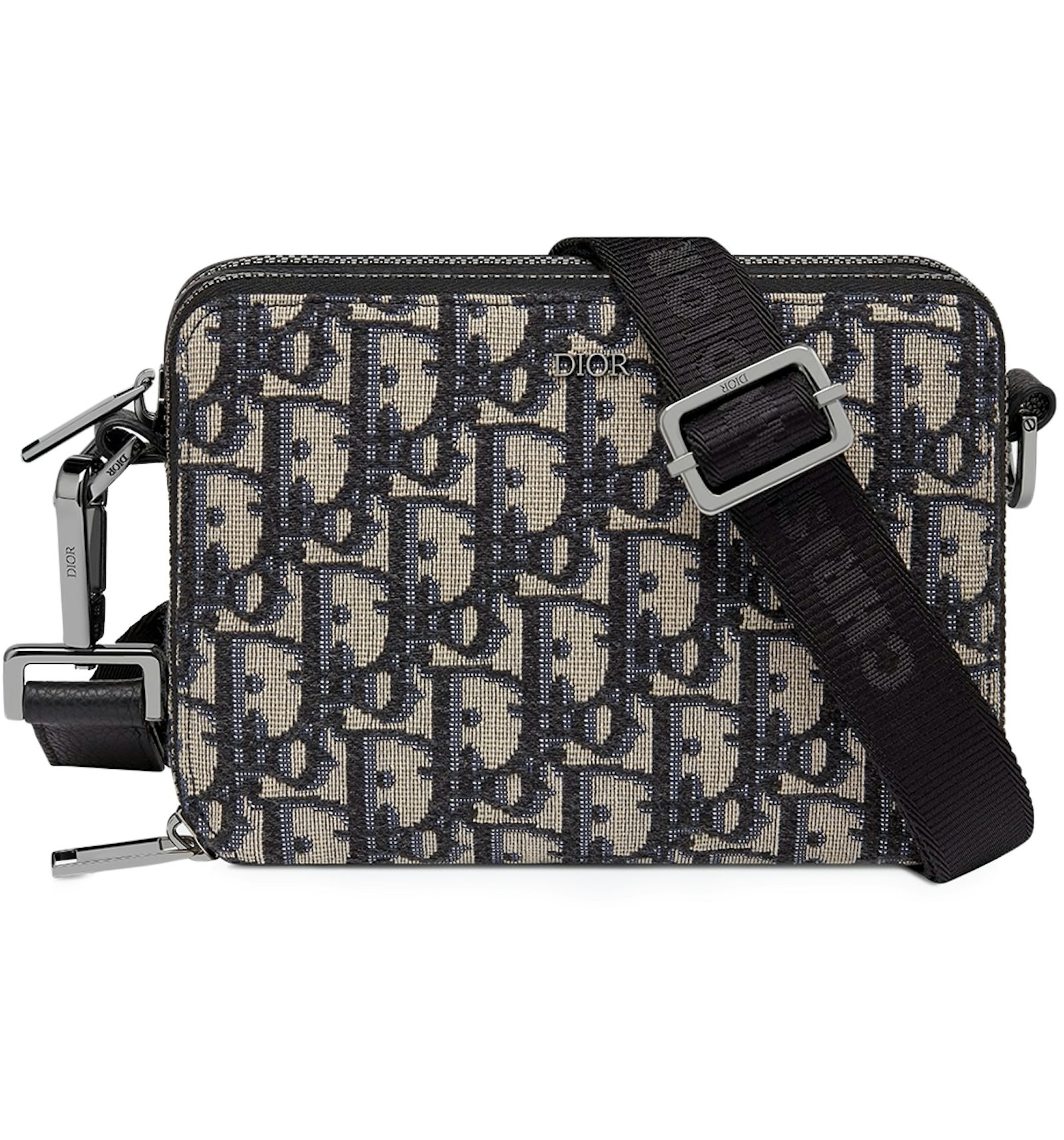 Pouch with shoulder strap black dior oblique jacquard Clearance