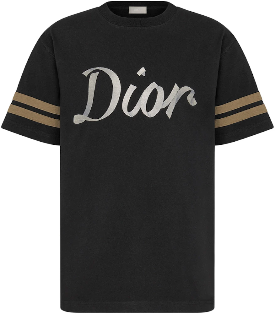 Dior Relaxed Fit Ribbon Logo T-Shirt Black Men's - US