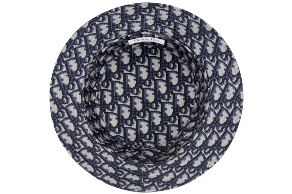 Dior Reversible Teddy-D Small Brim Bucket Hat Oblique Blue