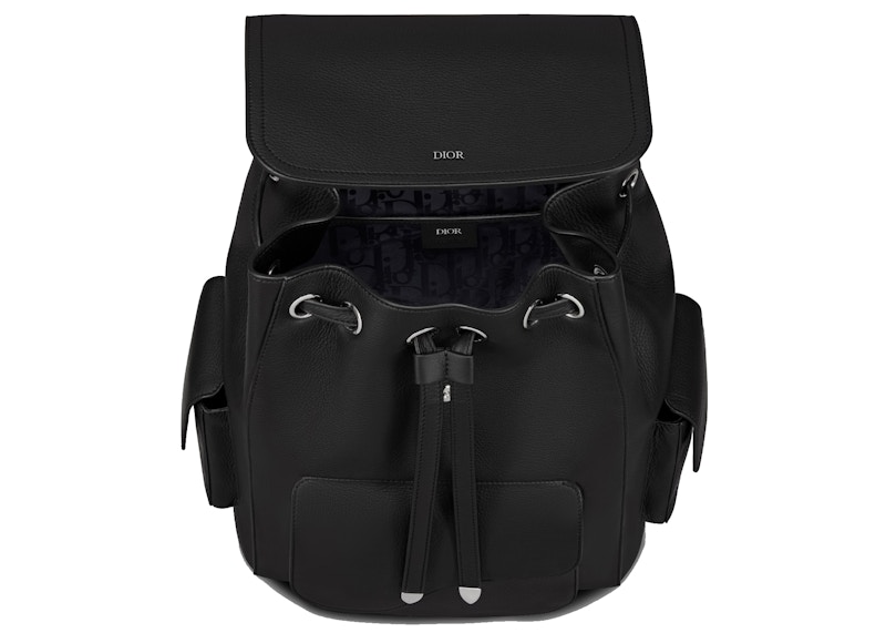 Dior black calfskin on sale backpack