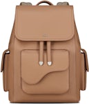 Dior Saddle Backpack Grained Calfskin Brown